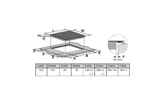 SAMSUNG Table de cuisson induction 60cm 3 foyers - NZ63R3727BK