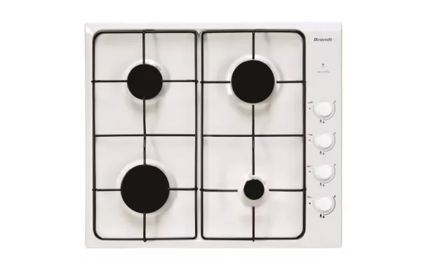BRANDT Table de cuisson 4 foyers gaz - BPE6410W