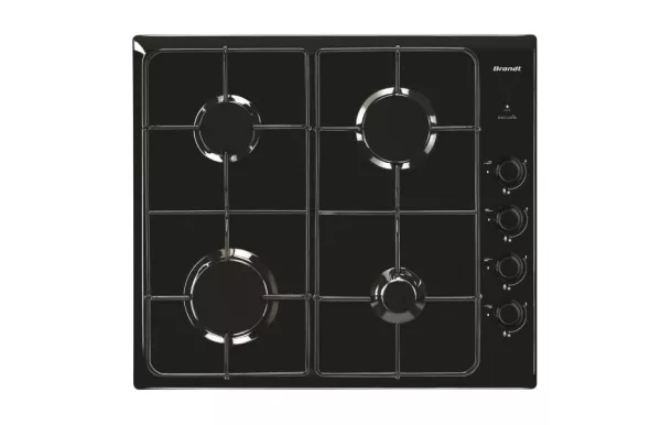 BRANDT Table de cuisson gaz 4 brûleurs dont 1 rapide 3,15 kW - BPE6410B