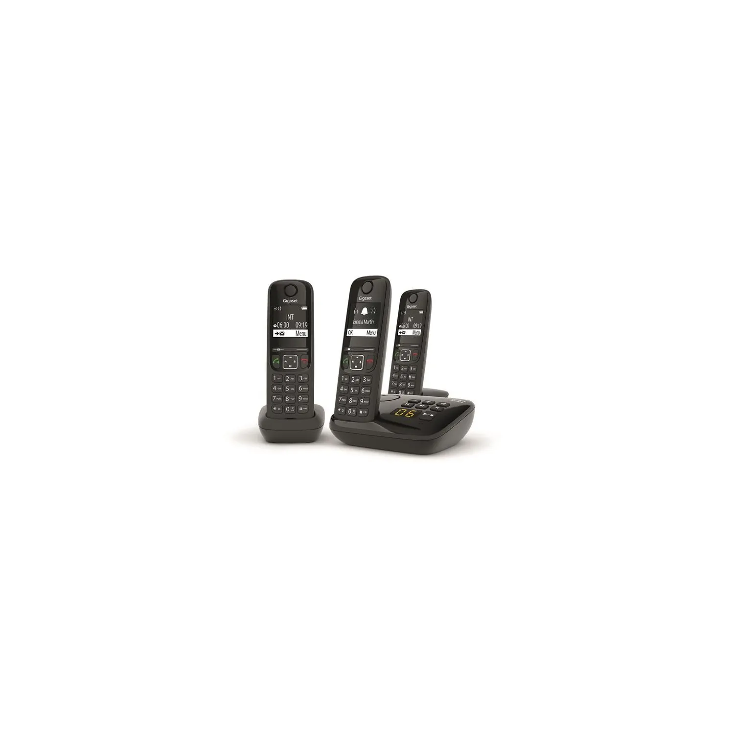Gigaset AS690A Trio Téléphone sans fil système de répondeur avec ID d'appelant ECO DECT\\GAP + 2 combinés supplémentaires - vue 3