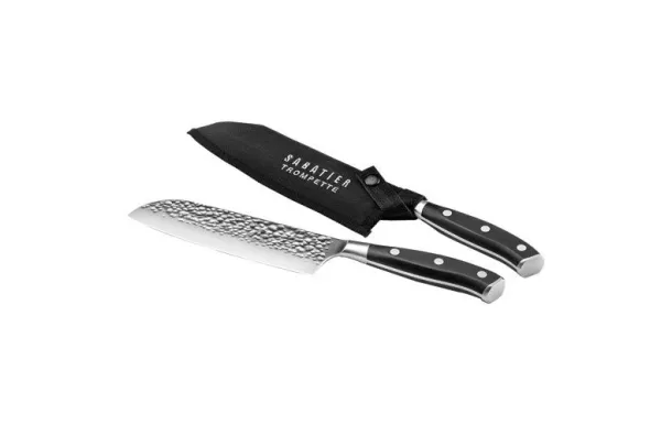 SABATIER TROMPETTE CARBON COUTEAU SANTOKU 18 CM +  865723STCP161