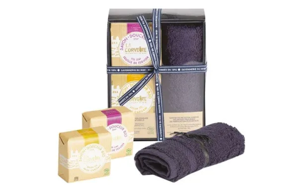 LA CORVETTE COFFRET DOUCEUR BIO 2X100G SERVIETTE 270608