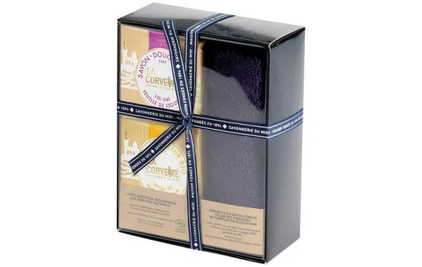 LA CORVETTE COFFRET DOUCEUR BIO 2X100G SERVIETTE 270608