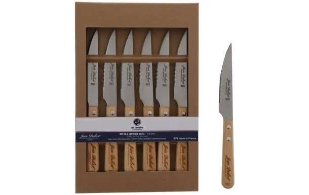 JEAN DUBOST COFFRET 6 COUTEAUX GRILL HETRE MICRODE CB10A79SE15311