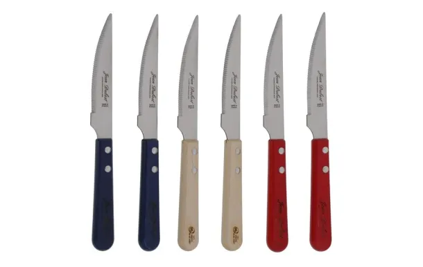 JEAN DUBOST COFFRET 6 COUTEAUX GRILL BLEU BLANC RO CB10A790HC2365