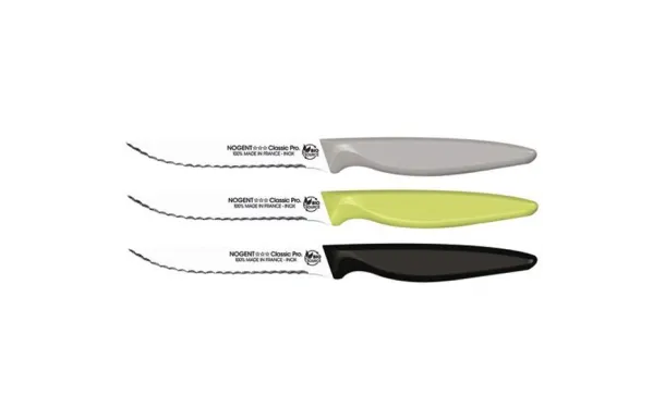 NOGENT Couteau steak 11 cm lame crantée 3mm couleu 93969B
