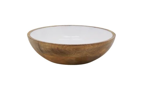 AUBRY GASPARD CORBEILLE MANGUIER RESINE BLANC 25CM CCO9840
