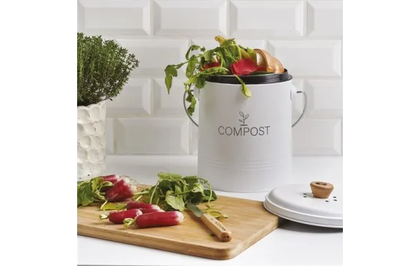 GUILLOUARD SEAU A COMPOST 4,5L ROND BLANC AVEC FIL 040606