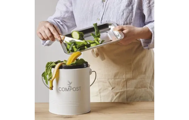 GUILLOUARD SEAU A COMPOST 4,5L ROND BLANC AVEC FIL 040606