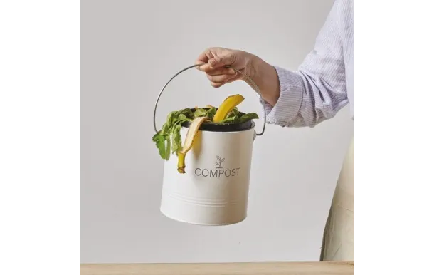 GUILLOUARD SEAU A COMPOST 4,5L ROND BLANC AVEC FIL 040606