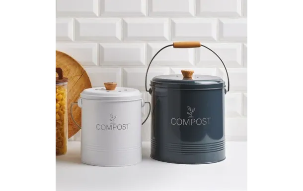 GUILLOUARD SEAU A COMPOST 4,5L ROND BLANC AVEC FIL 040606