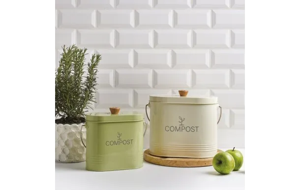 GUILLOUARD SEAU A COMPOST 3L OVALE VERT PASTEL AVE 040621