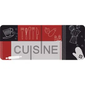 IDMAT TAPIS CUISINE ROUGE NOIR 50X120CM DCUIS50120CUIS0