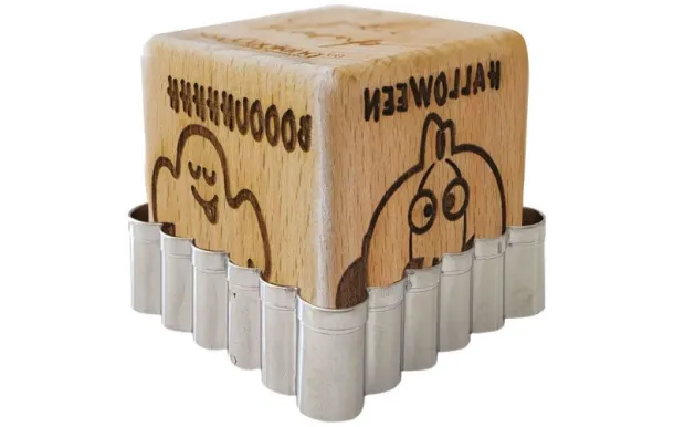 SCRAPCOOKING TAMPON BOIS BISCUITS HALLOWEEN + DECO 5298