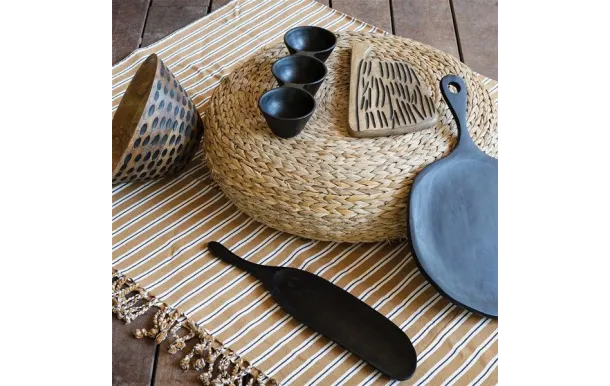 ARDTIME YUCATAN SALADIER BOIS NOIR AVEC INCRUSTATI YUSAL28