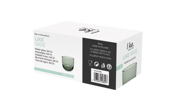 VILLEROY ET BOCH LIKE GOBELET VERT SET 2PCES 19-5177-8180