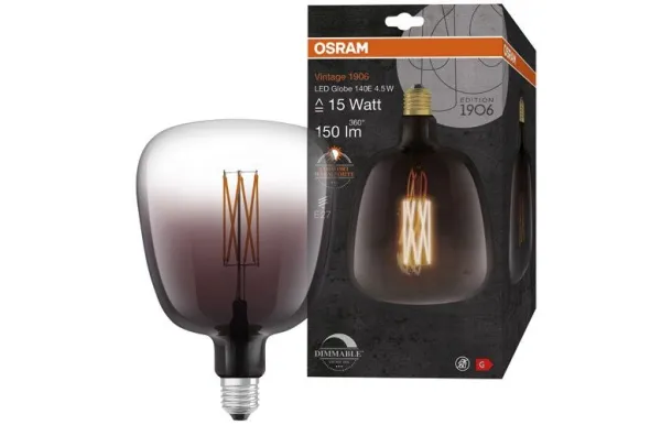 OSRAM 1906 GLOBE 140MM CLAIR FIL 4.5W E27 CH 4058075760974