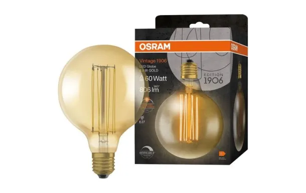 OSRAM 1906 GLOBE 125MM CLAIR 8.8W E27 CHAUD 4058075761810