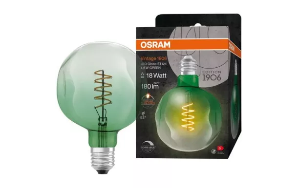 OSRAM 1906 ET124 CLAIR FIL VERT 4.5W E27 CHD 4058075761858