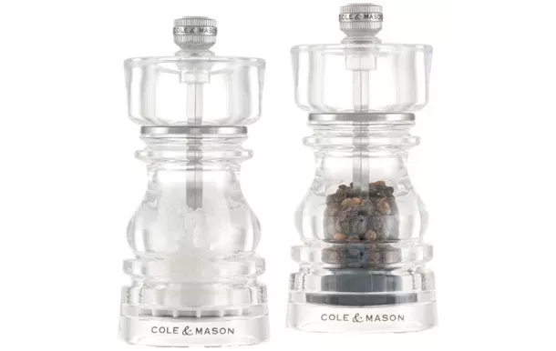 COLE ET MASON Coffret 2 moulins sel et poivre 13 cm Acrylique - London