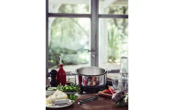 LAGOSTINA Set 3 casseroles 16 / 18 / 20 cm inox + poignée - Salvaspazio