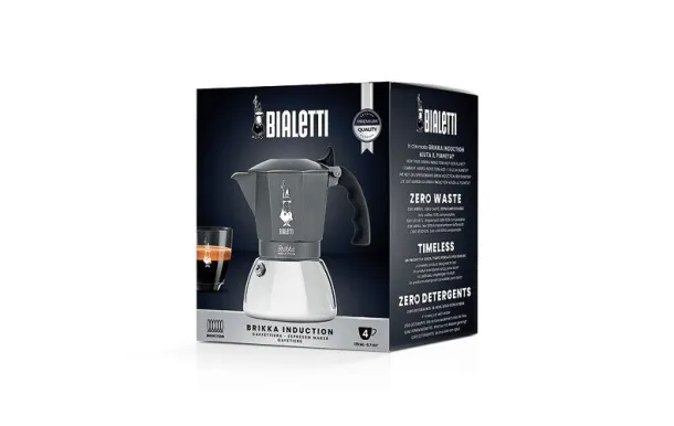 BIALETTI BRIKKA CAFETIERE INOX IND 4T NOIR 0007317