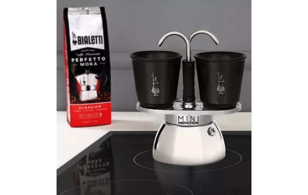 BIALETTI Set cafetière italienne 2 tasses - Mini Express Induction