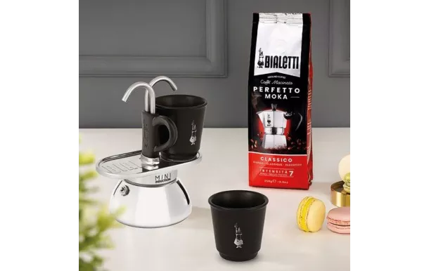 BIALETTI Set cafetière italienne 2 tasses - Mini Express Induction