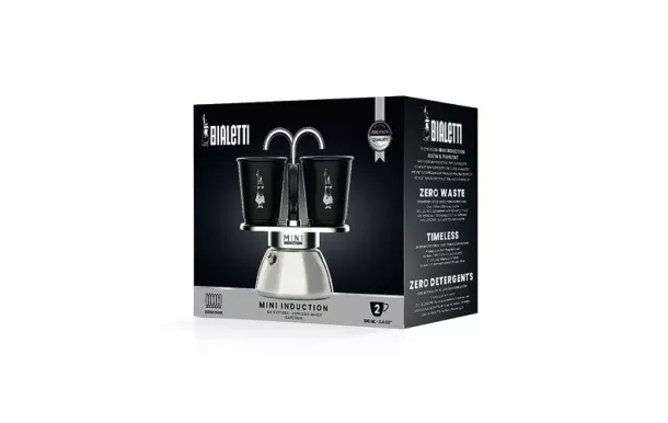 BIALETTI Set cafetière italienne 2 tasses - Mini Express Induction