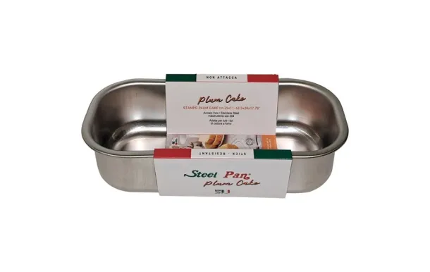 STEEL PAN MOULE A CAKE INOX AA 30X11X8CM 18419