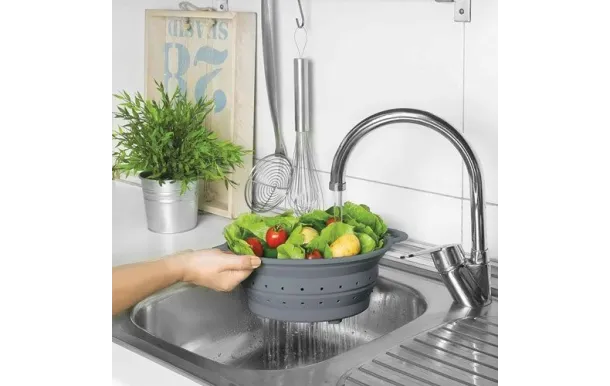 LACOR PASSOIRE RETRACTABLE SILICONE 24CM NOIR 62884