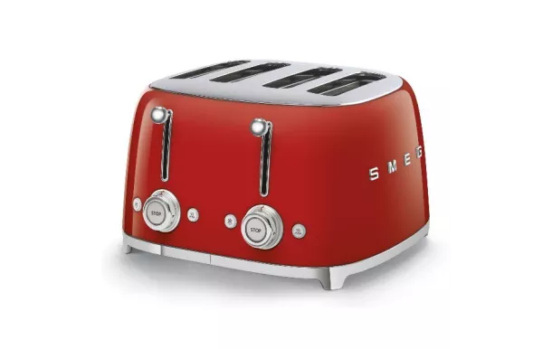 SMEG Toaster 4 tranches Rouge Années 50 - TSF03RDEU