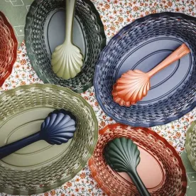 ROGER ORFEVRE VINTAGE CORBEILLE PAIN OVALE BLEU NU 724128