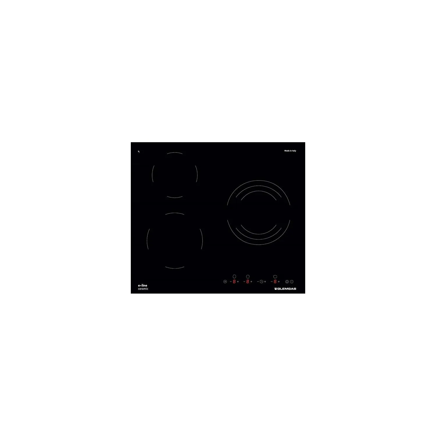 GLEM Table de cuisson vitrocéramique 3 foyers Hi GTH63ET