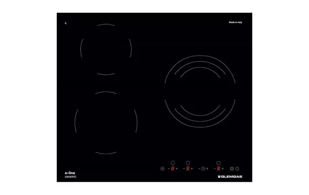 GLEM Table de cuisson vitrocéramique 3 foyers Hi-light - GTH63ET
