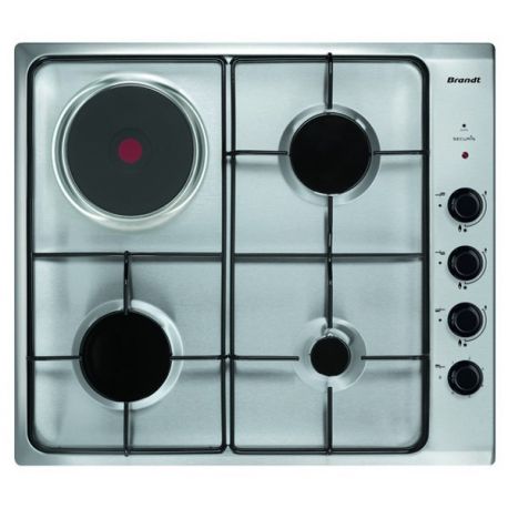 BRANDT table de cuisson mixte 3+1 inox - BPE6411XM