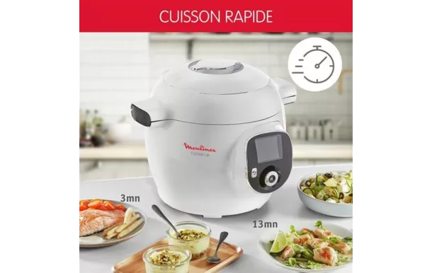 MOULINEX Cookeo+Blanc 180 recettes panier vapeur - CE85BA10