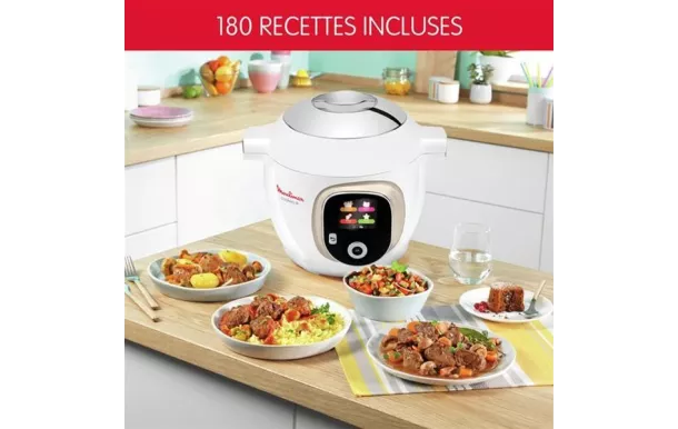 MOULINEX Cookeo+Blanc 180 recettes panier vapeur - CE85BA10