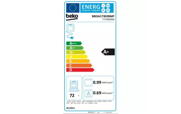 BEKO Four pyrolyse 72 l chaleur pulsée Airfry noir - BBISA17302BMP