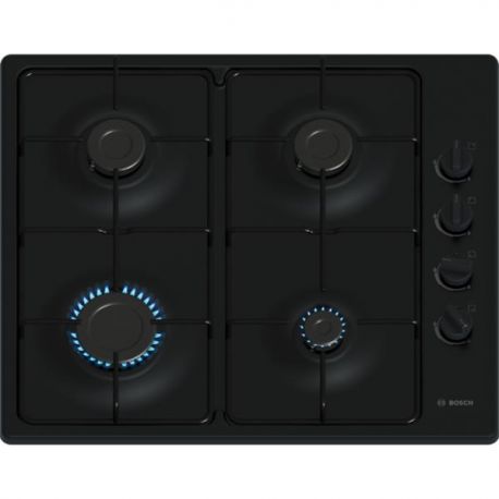 BOSCH Table de cuisson gaz 4 foyers noire - PBP6B6K80