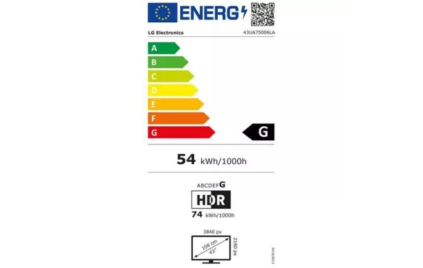 LG TV 108 cm LED UHD 4K - 43UA75006LA