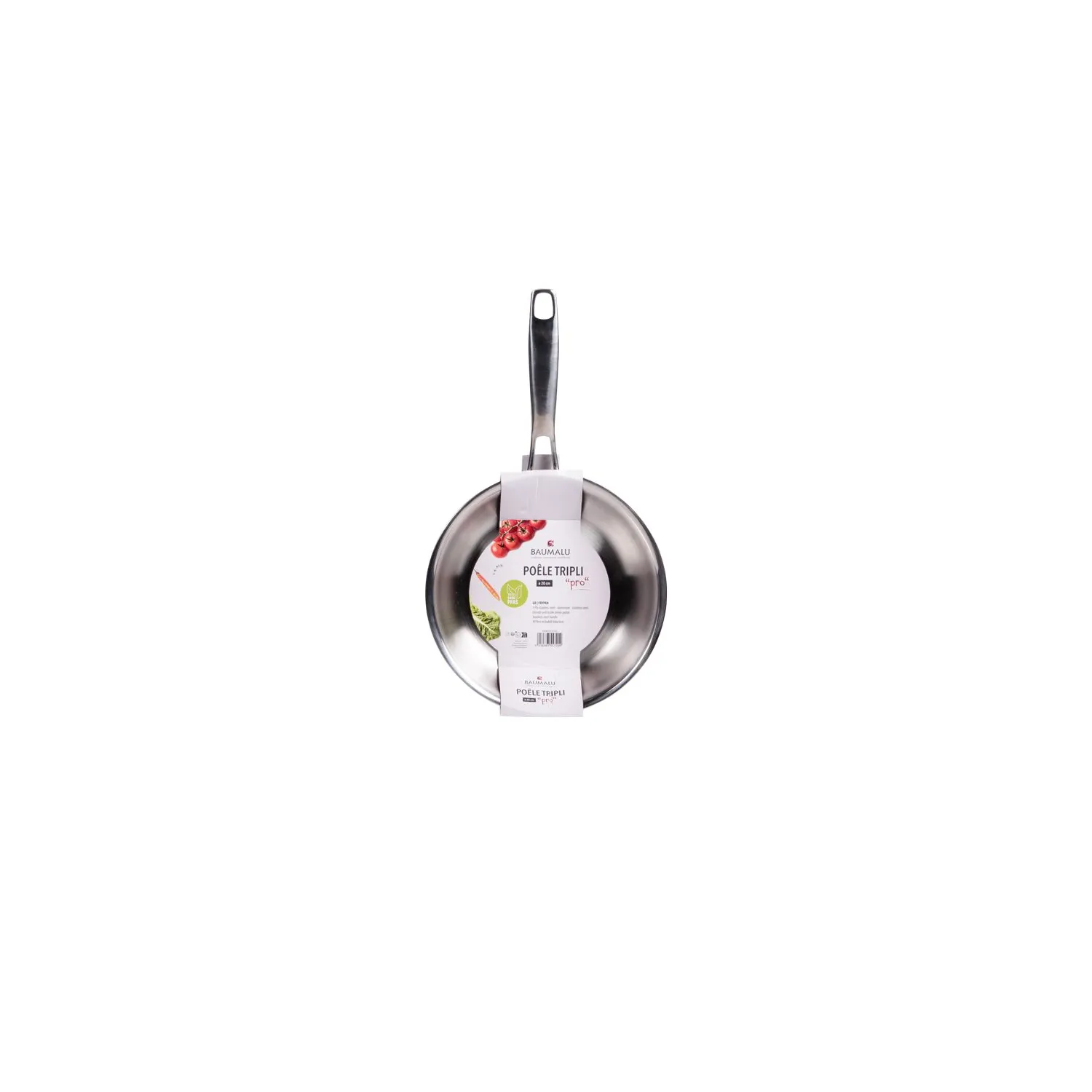 BAUMALU - POELE INOX 20 CM TRIPLI BAUMALU - POELE INOX 20 CM TRIPLI