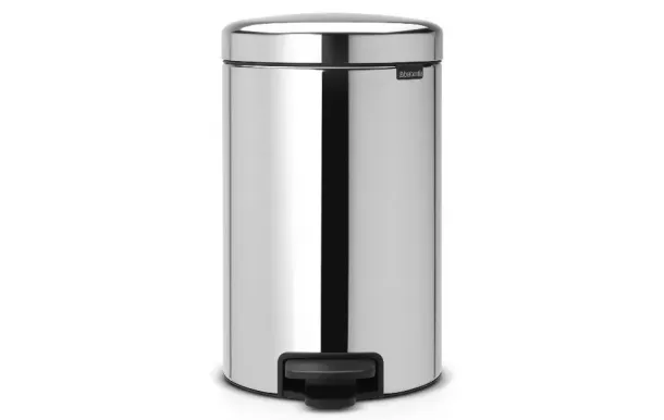 BRABANTIA Poubelle 12 L Brillant Steel - New Icon