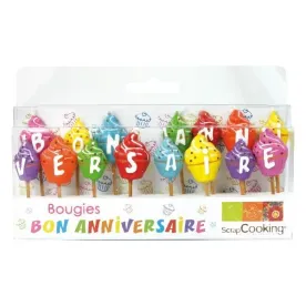SCRAPCOOKING Lot de 15 bougies - Bon anniversaire