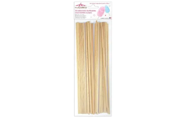 SCRAPCOOKING Lot de 25 bâtonnets pour Barbe à papa