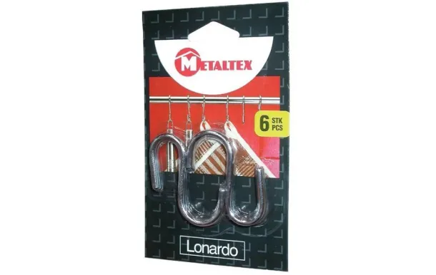 METALTEX Lot de 6 crochets Lonardo 6 cm