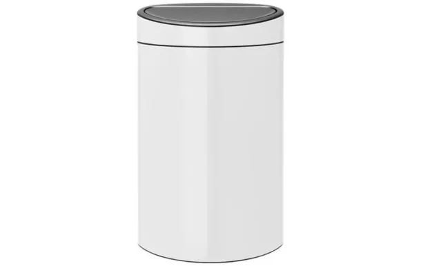 BRABANTIA Poubelle 40 L Blanche - Touch Bin