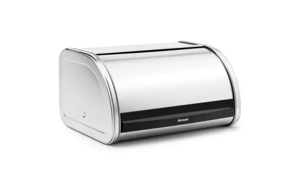 BRABANTIA Boîte à pain avec couvercle coulissant Médium - Matt Steel