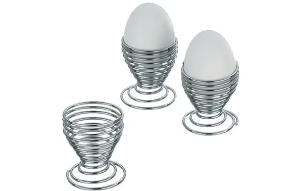 KELA Lot de 4 coquetiers Spirale chromés