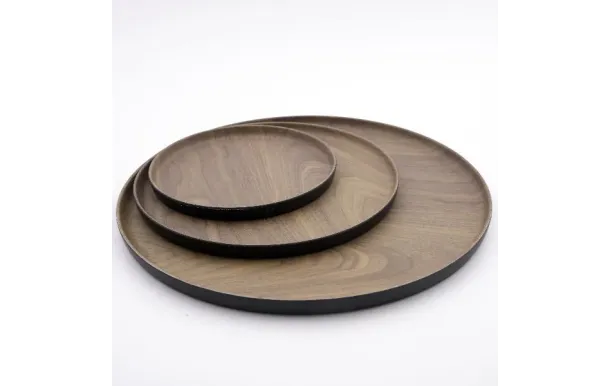 POINT VIRGULE Plateau rond 27.9 cm - Noir & Brun